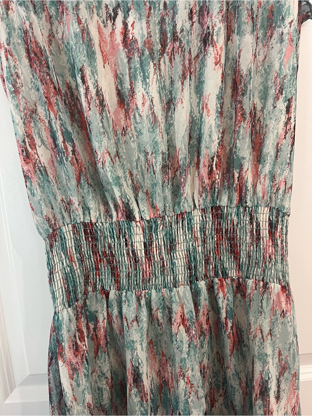Veronica M Womens Short Sleeve Mini Dress Ruffled Hem and Sleeves Size Large - Picture 4 of 10
